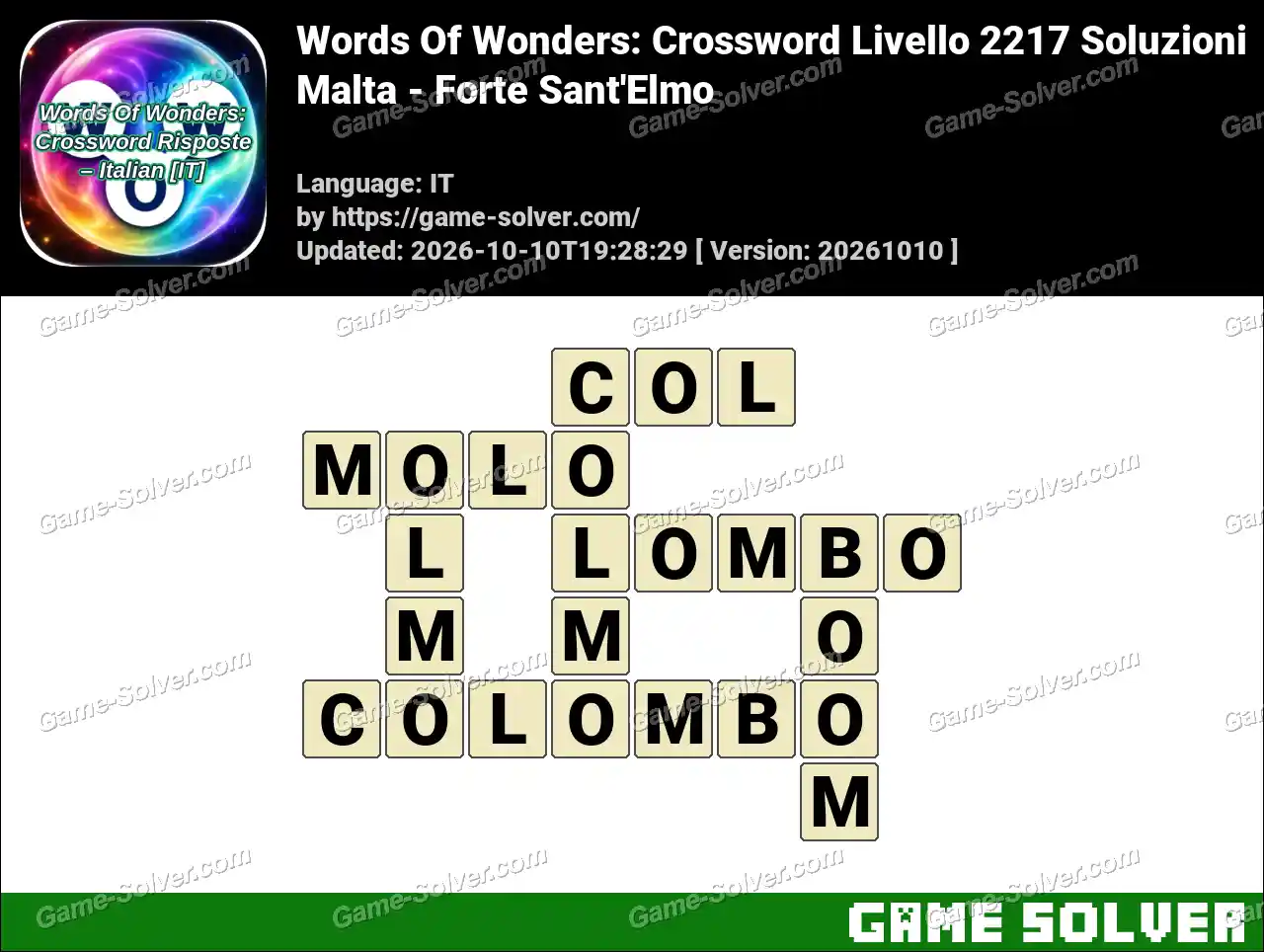Words Of Wonders: Crossword Livello 2217 Soluzioni – Malta – Forte Sant’Elmo